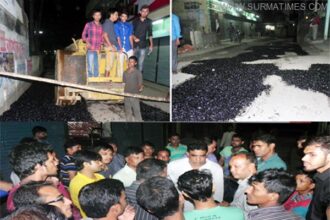 মধ্যরাতে রাস্তার সংস্কার কাজ থামিয়ে দিলেন ১৫নং ওয়ার্ডবাসী - Surma Times Archive