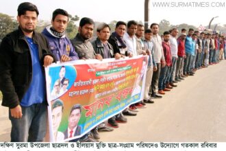 ইলিয়াস আলীর সন্ধান ও নেতাকর্মীদের মুক্তি দাবিতে দক্ষিণ সুরমায় মানবন্ধন - Surma Times Archive